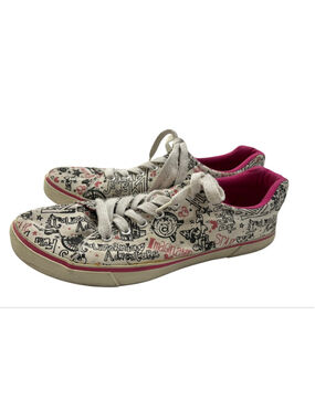 Disney Parks Doodle Canvas Sneakers Mickey California Adventure Pink Size 10 Y2K
